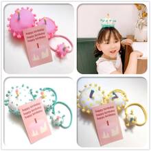 Boutique15pcs Fashion Cute Birthday Cake Nylon Headbands Pom Pom Cupcake Soft Hairbands Party Headwear Princess Hair Accessories 2024 - buy cheap