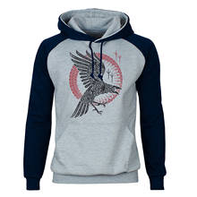 Odin Vikings Ragnar Raven Hoodies Men Sweatshirts Gone to Valhalla Raglan Hooded Winter Autumn Sweatshirt VikingSportswear 2024 - buy cheap