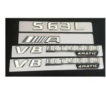 Insignias de emblemas de letras cromadas para Mercedes W222 S63, para AMG V8 BITURBO 4MATIC + 2024 - compra barato