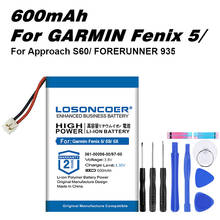 600mAh 361-00097-00 Battery For GARMIN Fenix 5 GPS Approach S60/ FORERUNNER 935 Multi sport Training Watch Battery 2024 - buy cheap