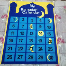 2021 Eid Mubarak 30days Advent Calendar Ramadan Kareem Hanging paper Countdown Calendar with Pocket Ramadan Decoration 2024 - buy cheap