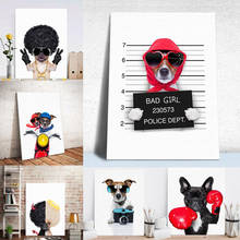 Póster de pintura en lienzo de perro de boxeo para decoración de habitación de niños, imágenes de pared de animales de dibujos animados divertidos, Cuadros 2024 - compra barato