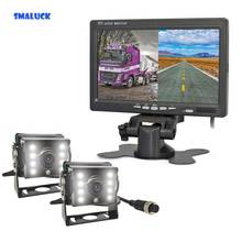 SMALUCK DC12V - 24V 7" 2 Split LCD Screen Car Monitor LED CCD Backup Rear View Car Camera System for Bus Houseboat Truck 2024 - buy cheap
