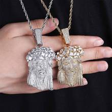 Big Jesus Necklace & Pendant With Tennis Chain gold Color Iced Out Cubic Zircon Men's Hip Hop Jewelry Gift 2024 - buy cheap