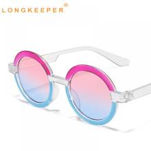 Longkeeper óculos de sol retrô redondo infantil, para meninos e meninas para bebês, colorido ao ar livre 2024 - compre barato
