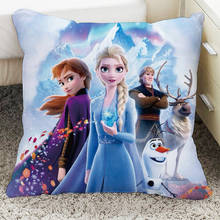 Capa de almofada decorativa das meninas disney frozen2, elsa, anna, capa de almofada, 1 peça de sofá na cama, presente de aniversário para crianças 2024 - compre barato