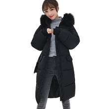 Casaco de inverno com capuz, jaqueta grande de pele feminina, plus size, roupa quente casual para mulheres, 2019 2024 - compre barato