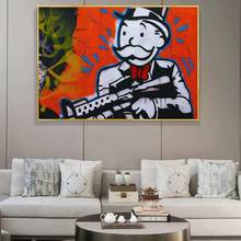 Monopoly X Scarface-Póster de arte para pared, lienzo impreso, cuadro de pared moderno para decoración del hogar y sala de estar 2024 - compra barato