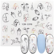 Nail Water Sticker DIY Black Abstract Image Nail Art Paper Decoration Manicure Tattoos Creative Designs Watermark Decals Tool 2024 - buy cheap