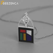 925 Sterling Silver Mosaic Religious European Style Pendant Fine Jewelry Original Design Colorful Pendants Without Chain Gift 2024 - buy cheap