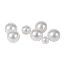 Cuentas de perlas de imitación ABS para fabricación de joyas, abalorios redondos de plástico acrílico blanco brillante sin agujero, para decoración, 6, 8 y 10mm, 50-100 unids/lote 2024 - compra barato