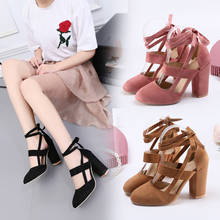 Zapatos de tacón alto con punta redonda para mujer, calzado Sexy, color rosa, tallas 34-43, novedad de verano, 2019 2024 - compra barato