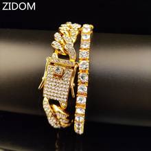 Pulsera de cadena cubana con diamantes de imitación para hombre y mujer, brazalete con abalorios, estilo Hip hop, tenis, 5mm de ancho 2024 - compra barato