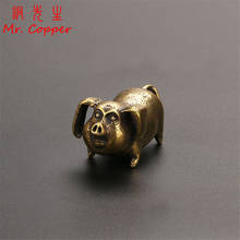 Figuritas de cerdo del zodiaco de latón puro macizo, accesorios de decoración en miniatura, adorno de cerdo pequeño y gordo, estatua de Animal de cobre Vintage 2024 - compra barato