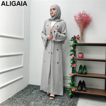 Новинка 2021, высококачественный исламский кардиган с вышивкой в Дубае, платье, модное повседневное женское платье, Арабская абайя 2024 - купить недорого