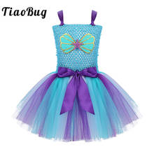 TiaoBug Kids Handmade Sleeveless Starfish Scallop Applique Mermaid Mesh Tutu Dress Birthday Theme Party Girls Halloween Costume 2024 - buy cheap