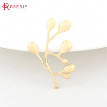 (F260)6 pieces 22*37mm 24K Champagne Gold Color Brass Drop Shape Tree Branch Charms Pendants High Quality Diy Jewelry Findings 2024 - buy cheap