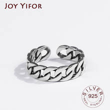 Anillos de plata de ley 925 para mujer, cadena Simple Vintage, joyería de moda para boda, Anillos antiguos grandes y ajustables, novedad 2024 - compra barato