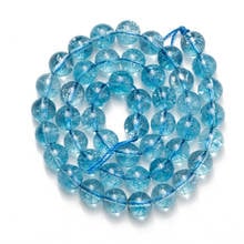 Wholesale Natural Stone Cracked Lake Blue Crystal Beads Round Loose Beads 4 6 8 10 12mm DIY Making Bracelet Necklace Jewelry 2024 - buy cheap