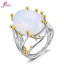 New Arrival Retro Oval Stone Paved 925 Sterling Silver Rings For Women Girls Hot Sale Wedding Party Jewelry Gift 2024 - buy cheap