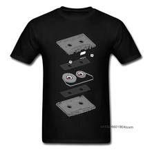Camiseta clásica de Cassette explosión para hombre, camisetas de manga corta de empresa, camisetas juveniles de tela de algodón con cuello redondo, regalo para novio 2024 - compra barato