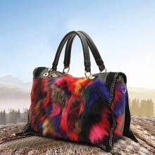 Luxury handbags Women Bags Designer Winter Fur Fashion Shoulder Bag Ladies Seven Colored Fox Fur Rabbit Fur Messenger Bags bolso 2024 - buy cheap
