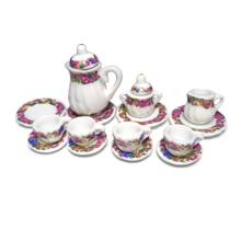 Vajilla de casa de muñecas a escala 1:12, muebles en miniatura, flor púrpura, muñecas de porcelana China, juegos de té de cerámica Q0KB 2024 - compra barato