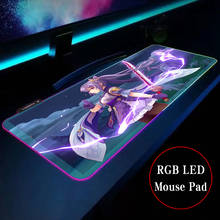 Genshin Impact  Anime Gaming RGB MousePad Large Locking Edge Speed Game Gamer LED Mouse Pad Soft Laptop Notebook Mat for CSGO 2024 - buy cheap