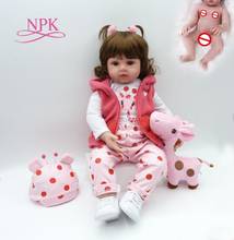 Полностью силиконовые куклы-младенцы, 48 см, водонепроницаемая игрушка для ванны с телом для девочек, куклы-младенцы, реалистичные куклы-Младенцы 19 дюймов, подарки на день рождения, распродажа 2024 - купить недорого