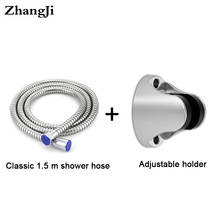 Zhangji Stainless Steel 1.5 Meter Handheld Showerhead Hose +Shower Head Holder Chromeplate ABS Plastic Adjust Angle Shower Kits 2024 - buy cheap