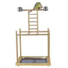 Parrot Playstand Bird Play Gym  Wood Feeder Cups Cage Perches Platform Ladder for Small Medium Large Cockatiels Parakeets Conure 2024 - buy cheap