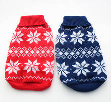 Red/Blue Christmas dog sweater with Snow flakes,pet clothes apparel 5 sizes available 2024 - buy cheap