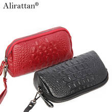 Vintage Small Crocodile Print Genuine Leather Clutch Bags For Women 2022 Fashion Brand Ladies Wrist Coin Purse Mobile Phone Bag 2024 - buy cheap