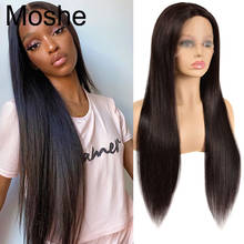 Moshe Long Straight 13x1 T Part Lace Wig Middle Lace Part Human Hair Wig Remy Transparent Lace Wig Pre Plucked With Baby Hair 2024 - buy cheap