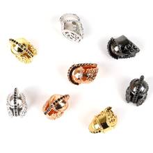 Vintage Copper Crystal Round Beads Antique Gold Knight Helmet Beads DIY Spacer Charm Beads fit Men Bracelet for Jewelry Making 2024 - buy cheap