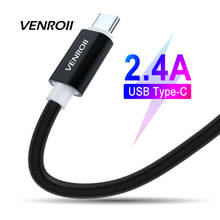 Venroii USB Type C Cable for Samsung S9 S8 Fast Charge Type-C Mobile Phone Charging Wire USBC Cord for Xiaomi Mi 9 Redmi Note 7 2024 - buy cheap