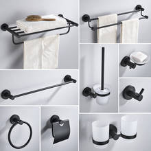 Black Bathroom Accessories Set Paper Holder Toilet Brush Holder Towel Rack Coner Shelf Bathroom Hardware Set 304 Stainless Steel 2024 - buy cheap