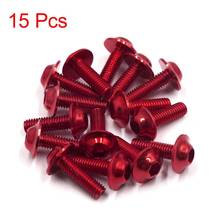 15 pçs m6 x 20mm placas de licença hexágono vermelho parafusos da carenagem para a motocicleta scooter placa licença quadro parafuso parafusos 2024 - compre barato