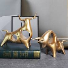 New Arrival!!! Creative Lifelike Abstract Resin Golden Bull Sculpture Ox Cattle Statue for Wine Cabinet 2024 - buy cheap