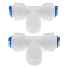 2Pcs Reverse Osmosis Quick Pipe Fitting T Shape Tee 1/4 Hose Connect 3/8 BSP Male RO Water Plastic Coupling Connector Adapter 2024 - buy cheap