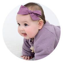 Solid Cotton Fabric Hair Bows Headbands Hair Clips For Girls Bowknot Elastic Nylon Headband Hairpins Baby Girl Hair Accessories 2024 - buy cheap