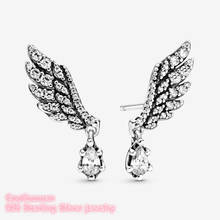 100% prata esterlina 925 brincos pendurados asas de anjo brincos originais estilo europeu joias femininas de marca 2024 - compre barato