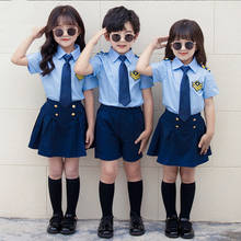 Uniforme escolar de verão para crianças, uniforme militar, de estilo britânico, com gravata, para meninos e meninas 2024 - compre barato