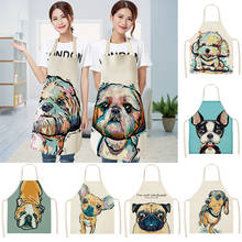 68*55cm Cartoon Apron Cute Painting Dog Print Kitchen Aprons Linen Adult Sleeveless Apron Men Women Household Cleaning Tools 2024 - buy cheap