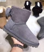 Высокого качества зимние сапоги в европейском стиле в 2019, из натуральной овечьей кожи; Натуральная шерсть, женская обувь с коротким рукавом, шнуровка, три цвета 2024 - купить недорого