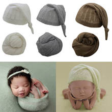 1-2 Pcs Baby Receiving Blanket Beanie Cap Set Infants Sleeping Swaddle Wrap Turban Hat Newborn Photography Props Accessories 2024 - buy cheap