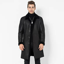 Куртка из натуральной кожи, зимняя мужская куртка из настоящей овчины, пальто для мужчин, натуральный мех ягненка, теплые куртки Jaqueta Couro 87067 YY475 2024 - купить недорого