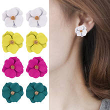 Korean Fashion Flower Stud Earrings For Women 2019 Statement Handmade Cute Small Flower Earring Bohemian Wedding Party Jewelry 2024 - buy cheap