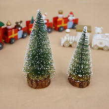Decoraciones para árbol de Navidad, suministros para Decoración de mesa, Mini pino de nieve, 3,5 cm, 4,5 cm, 6,5 cm, zz41, 12 unids/lote 2024 - compra barato