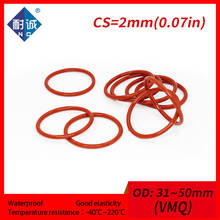 2PCS/lot Silicone rubber oring VMQ CS 2mm OD31/32/33/34/35/36/38/40/42/45/46/50mm Gasket Silicone O-ring waterproof Silica gel 2024 - buy cheap